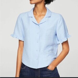 Born Light Blue waffle knit Blouse